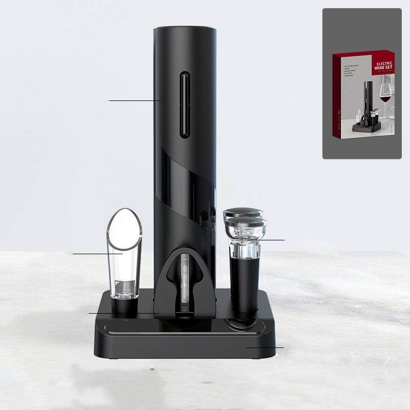 Sleek electric wine bottle opener on a kitchen counter