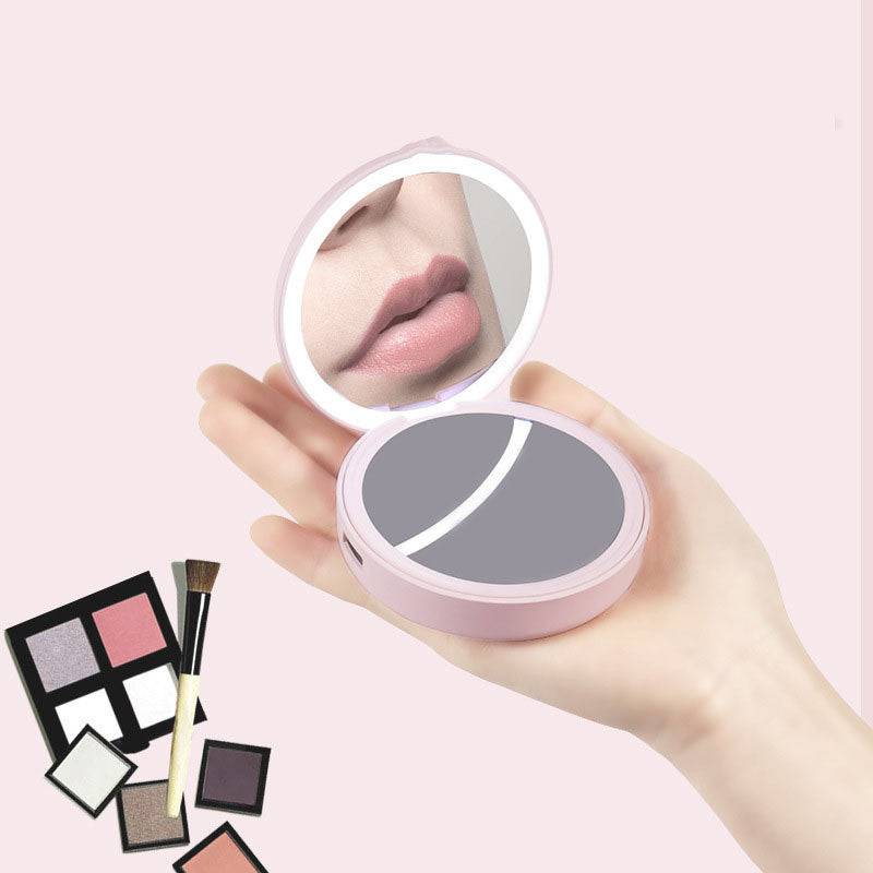 LED Light Double-sided Mirror Makeup Mirror Mobile Power