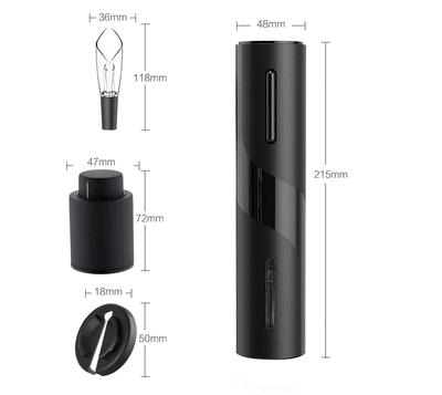 Sleek electric wine bottle opener on a kitchen counter