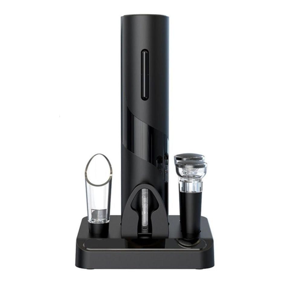 Sleek electric wine bottle opener on a kitchen counter