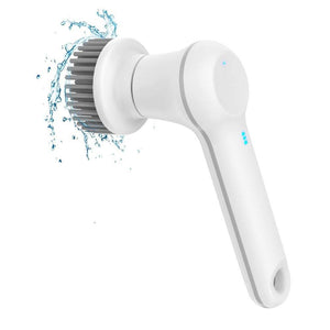 Wireless Electric Cleaning Brush scrubbing a bathroom tile surface