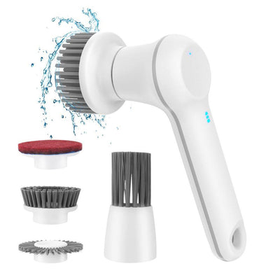 Wireless Electric Cleaning Brush scrubbing a bathroom tile surface