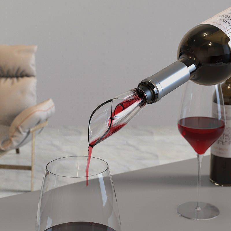 Sleek electric wine bottle opener on a kitchen counter